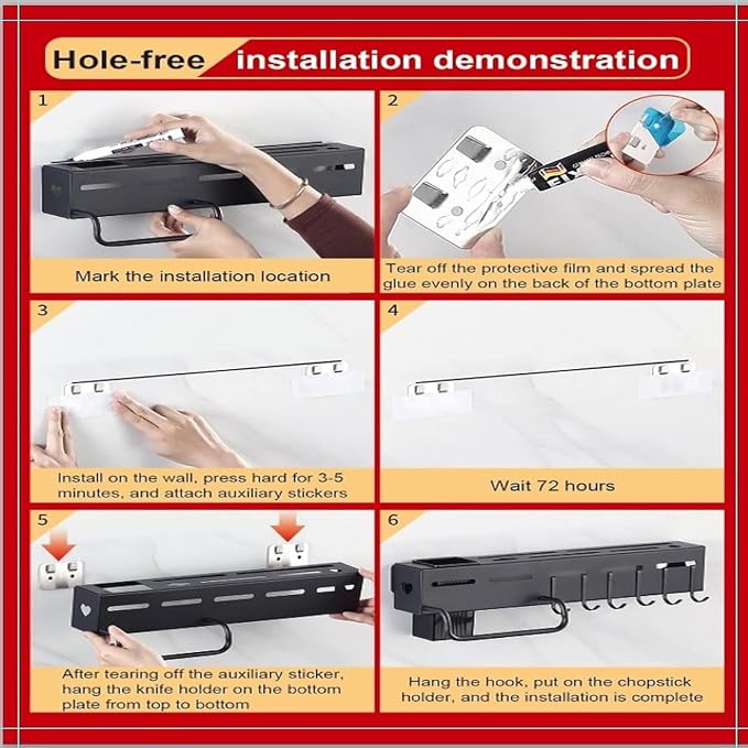Kitchen Shelf Wall Mount Knife Holder