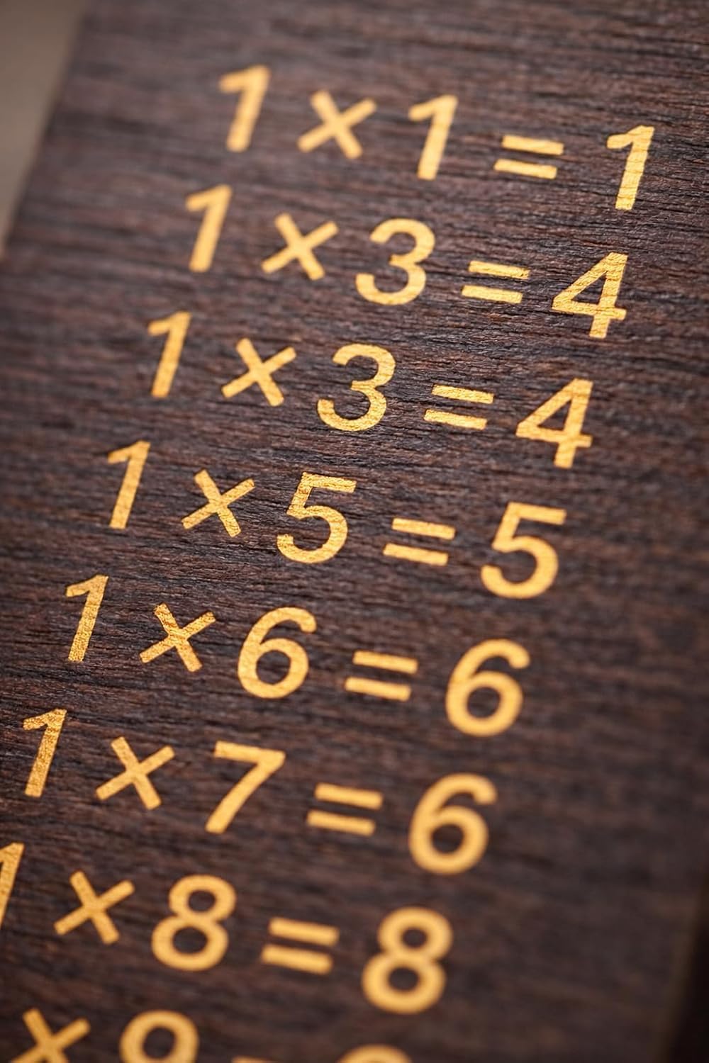Wooden Multiplication Flash Card