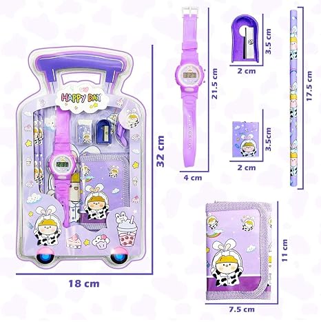 Cute Stationery Gift Set With Wrist Watch