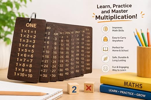 Wooden Multiplication Flash Card