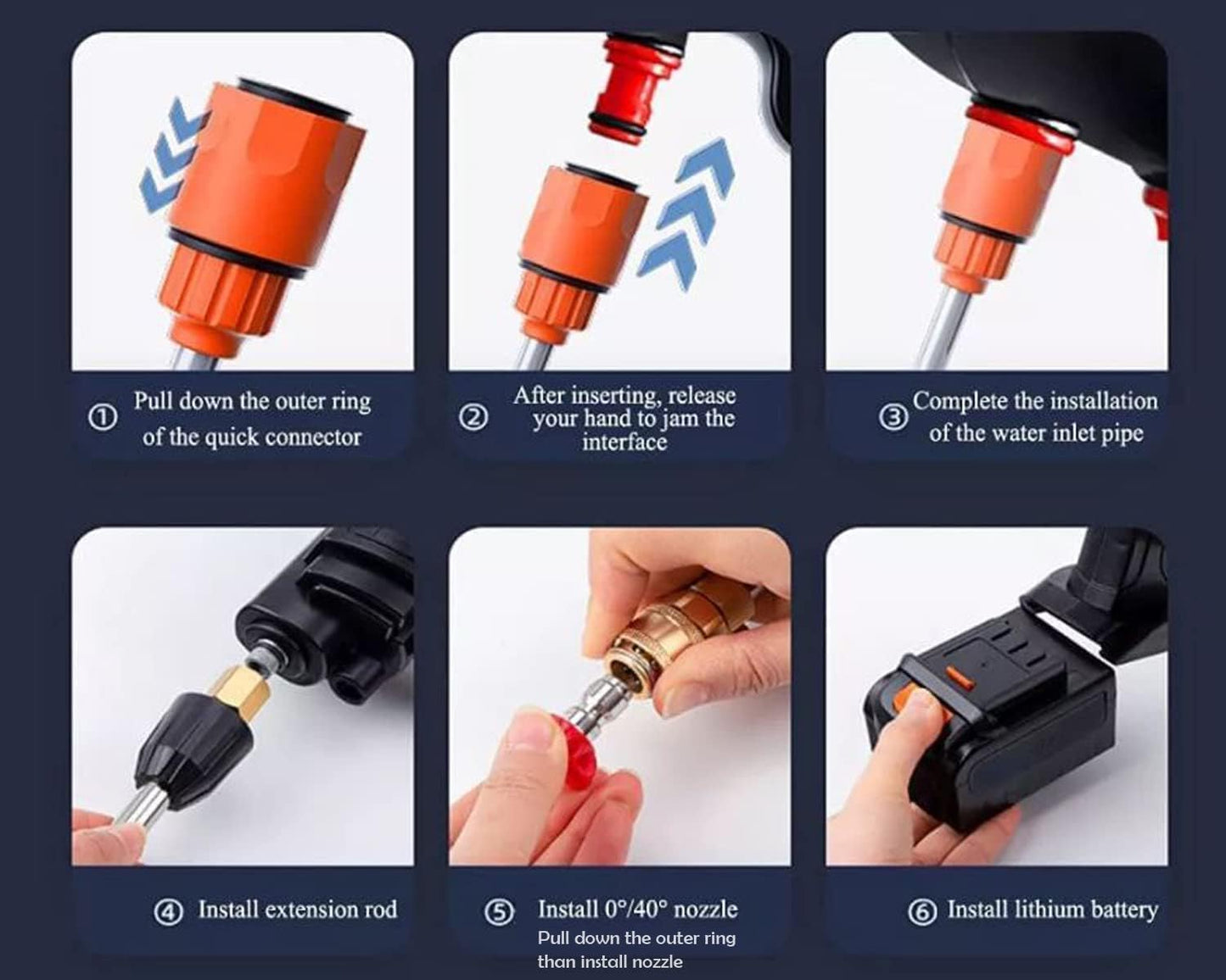 High Pressure Washer Gun (Double  Battery)