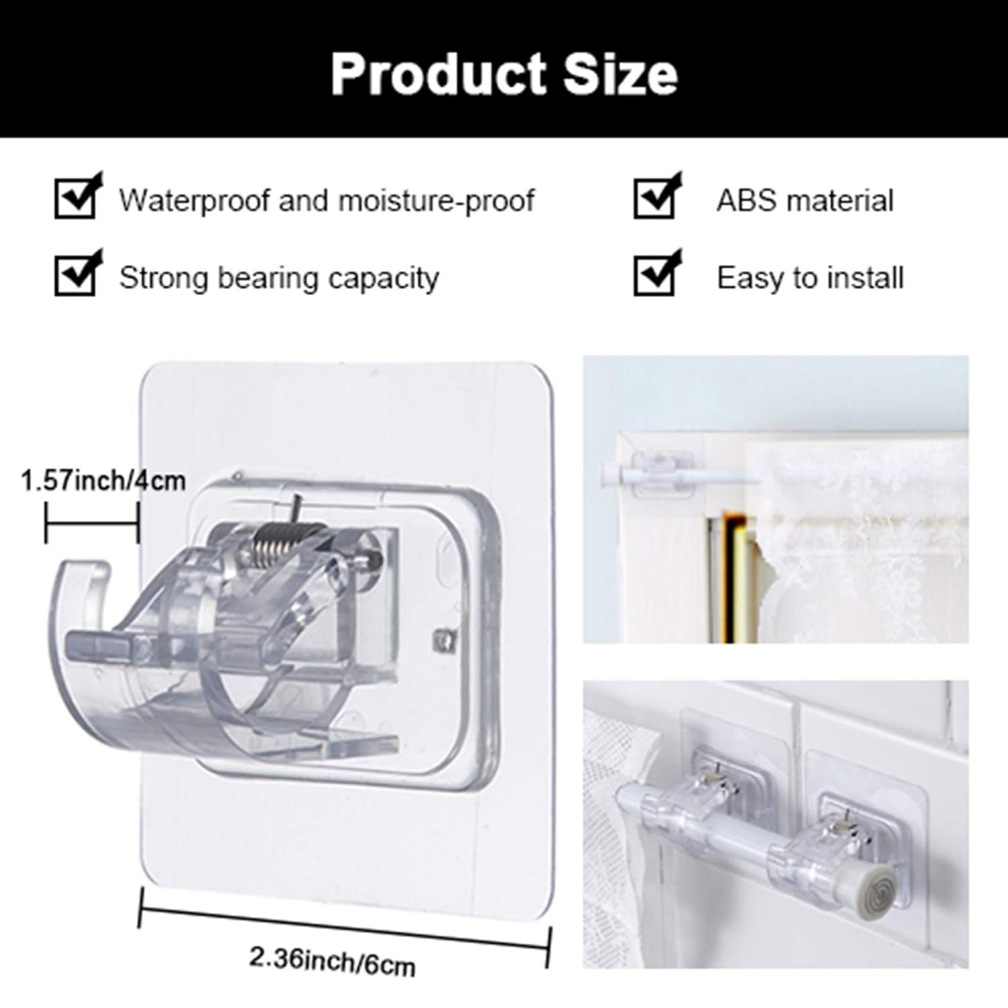 Curtain  Wall Hook Sticker  (2 Pis)
