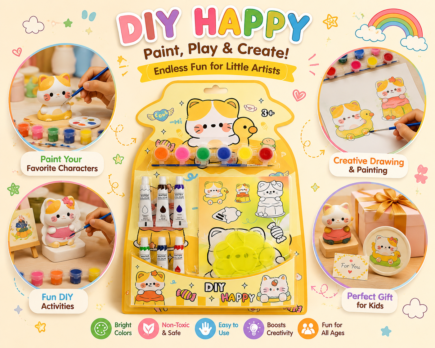 Kids Painting Kit with Water Colors