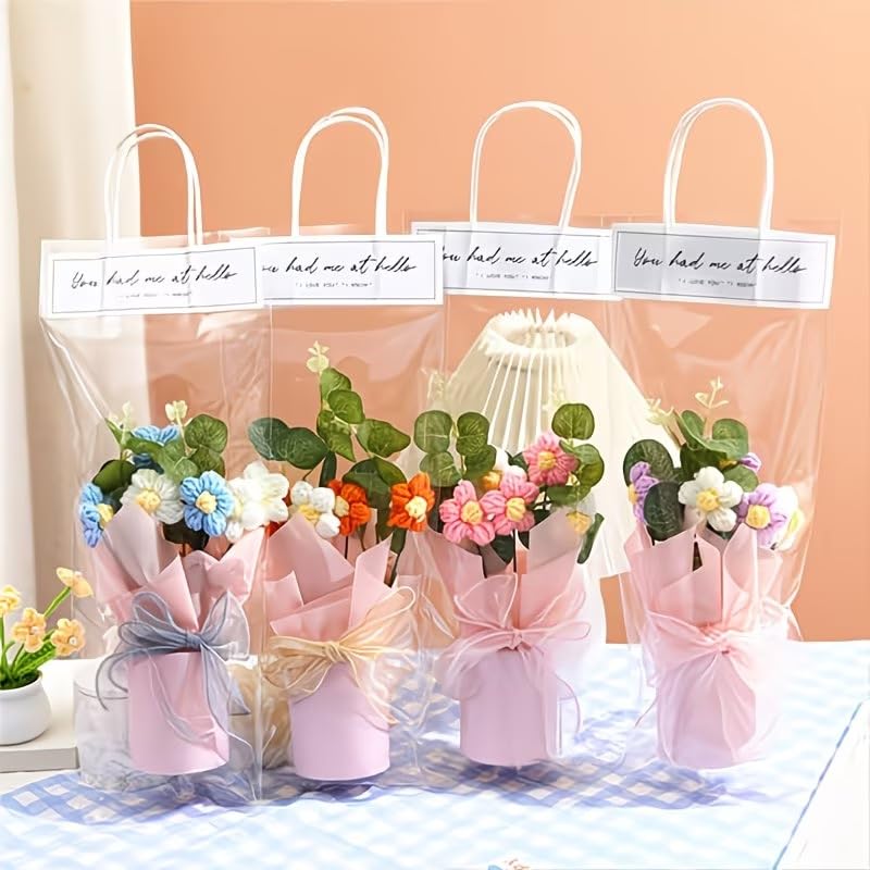 Artificial Crochet Flower Bouquet with LED Light