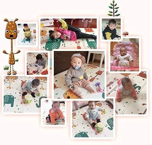 Extra Large Reversible Baby Play Mat | BPA-Free Foam Crawling Mat | Waterproof & Foldable | Tummy Time & Floor Play Mat (195.5 × 147 cm | 0.6 cm Thick)