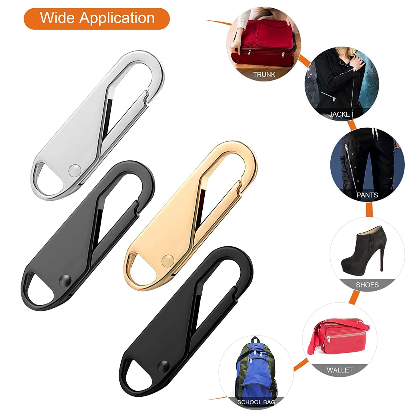 Zipper Pull Replacement Metal