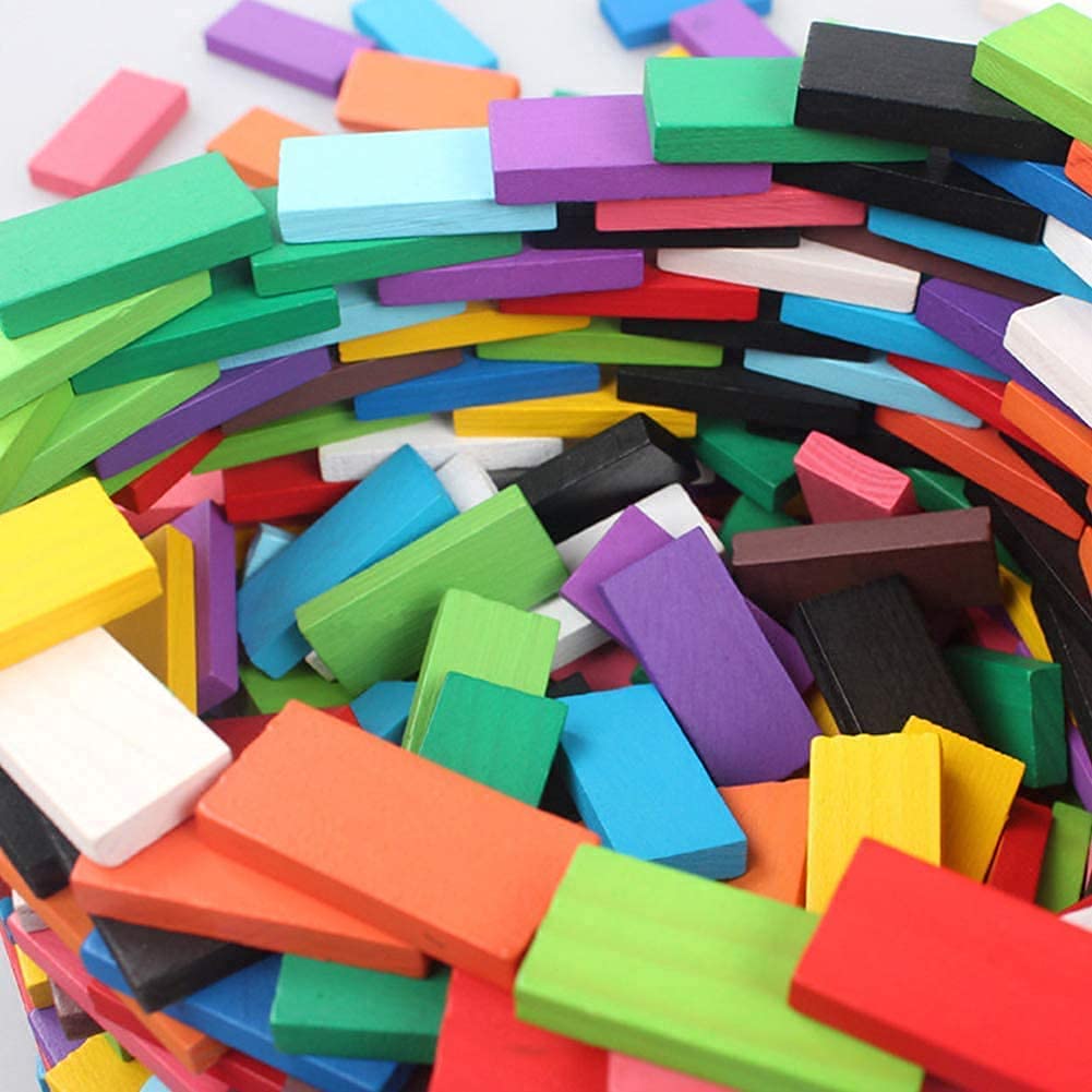 Colorful Wooden Domino Block Set 72 PCS
