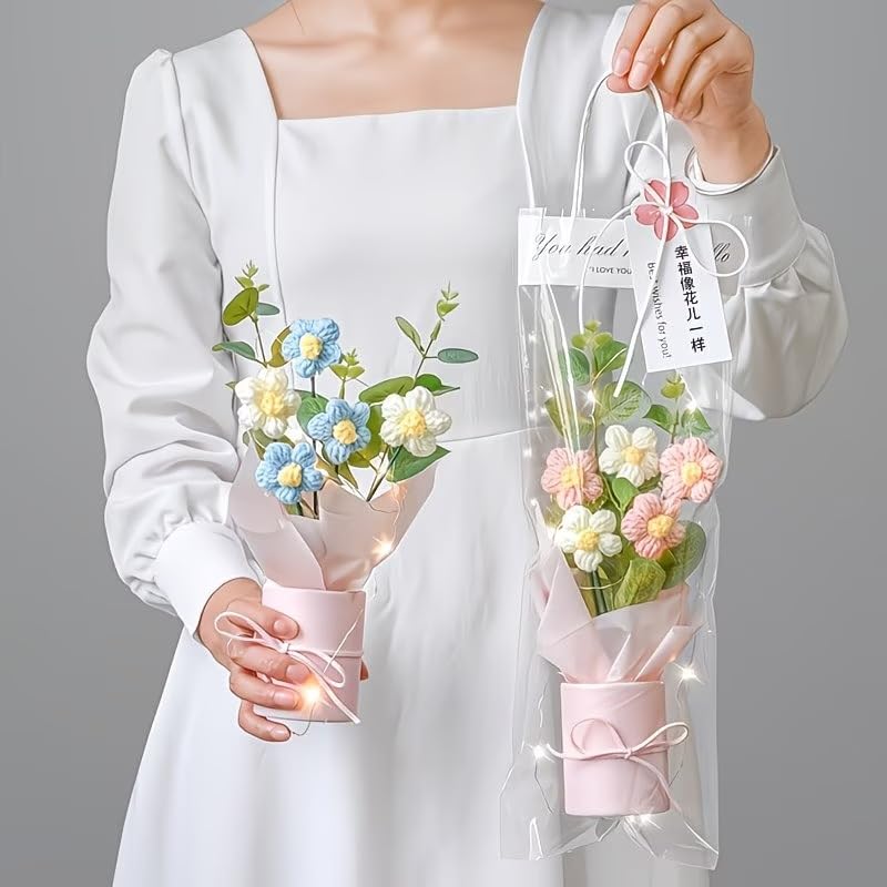 Artificial Crochet Flower Bouquet with LED Light