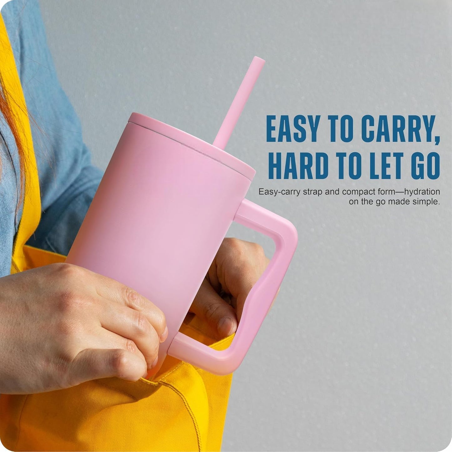 1200 ML HEAVY DUTY TUMBLER WITH STRAW ( PINK)