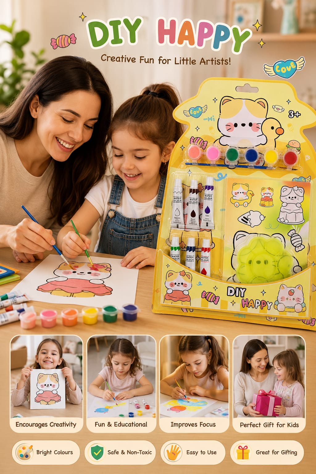 Kids Painting Kit with Water Colors