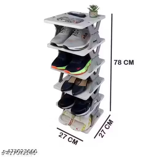6 Layer shoes rack for home plastic | Foldable shoe rack - 4