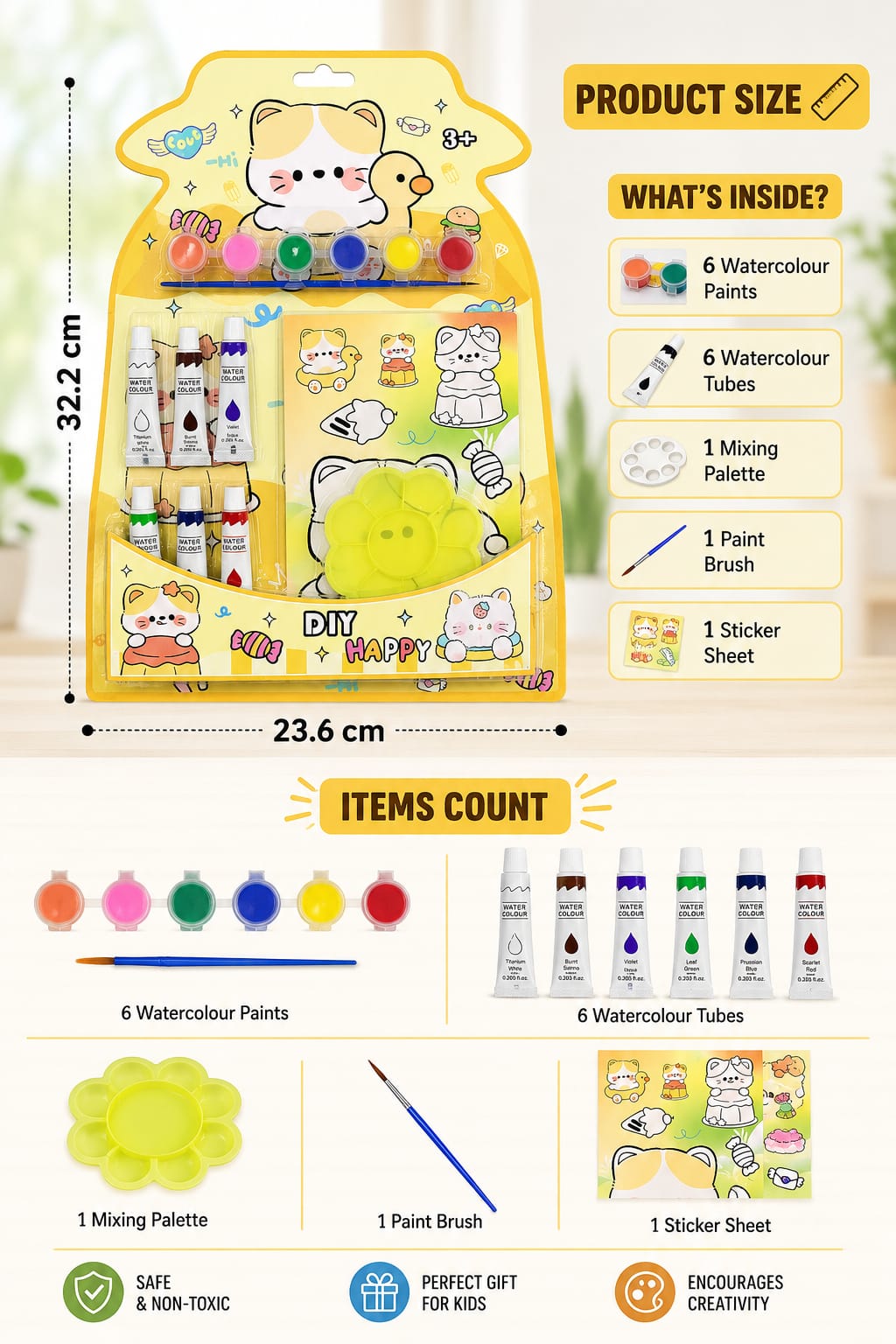 Kids Painting Kit with Water Colors