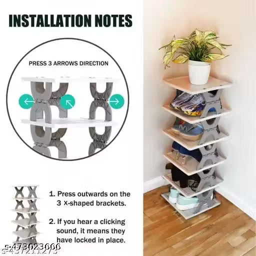 6 Layer shoes rack for home plastic | Foldable shoe rack - 3