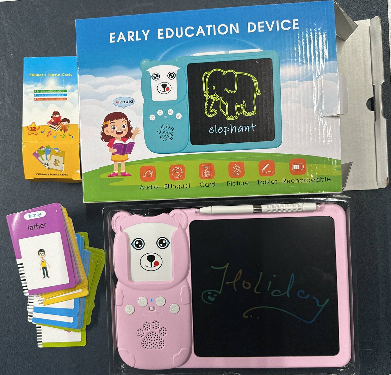 2 in 1 Talking Flash Card with Writing Tablet